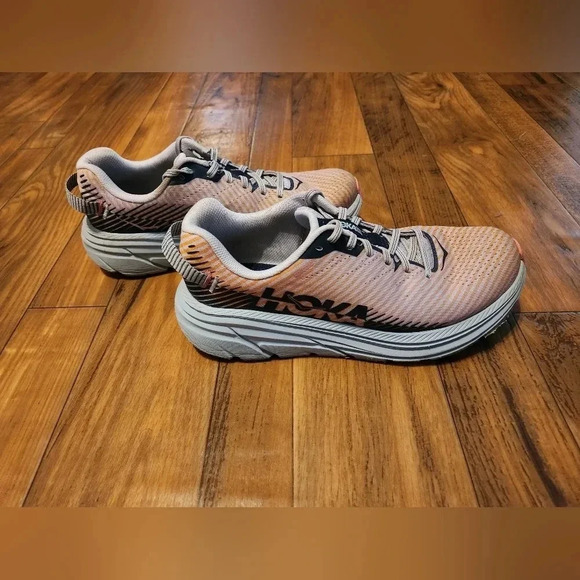Hoka One One Shoes - HOLA Rincon 2 womens 9 Orange Navy Grey Trail Hiking Running Shoes